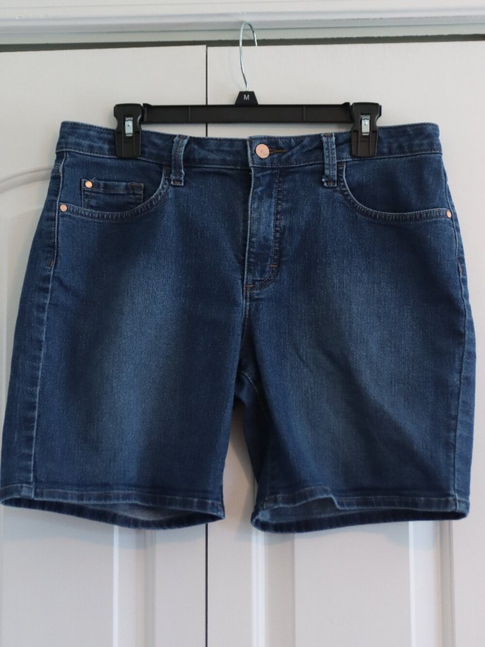 Riders By Lee Midrise Blue Denim Short 5 Pocket Cotton/Polyester/Spandex Size 12